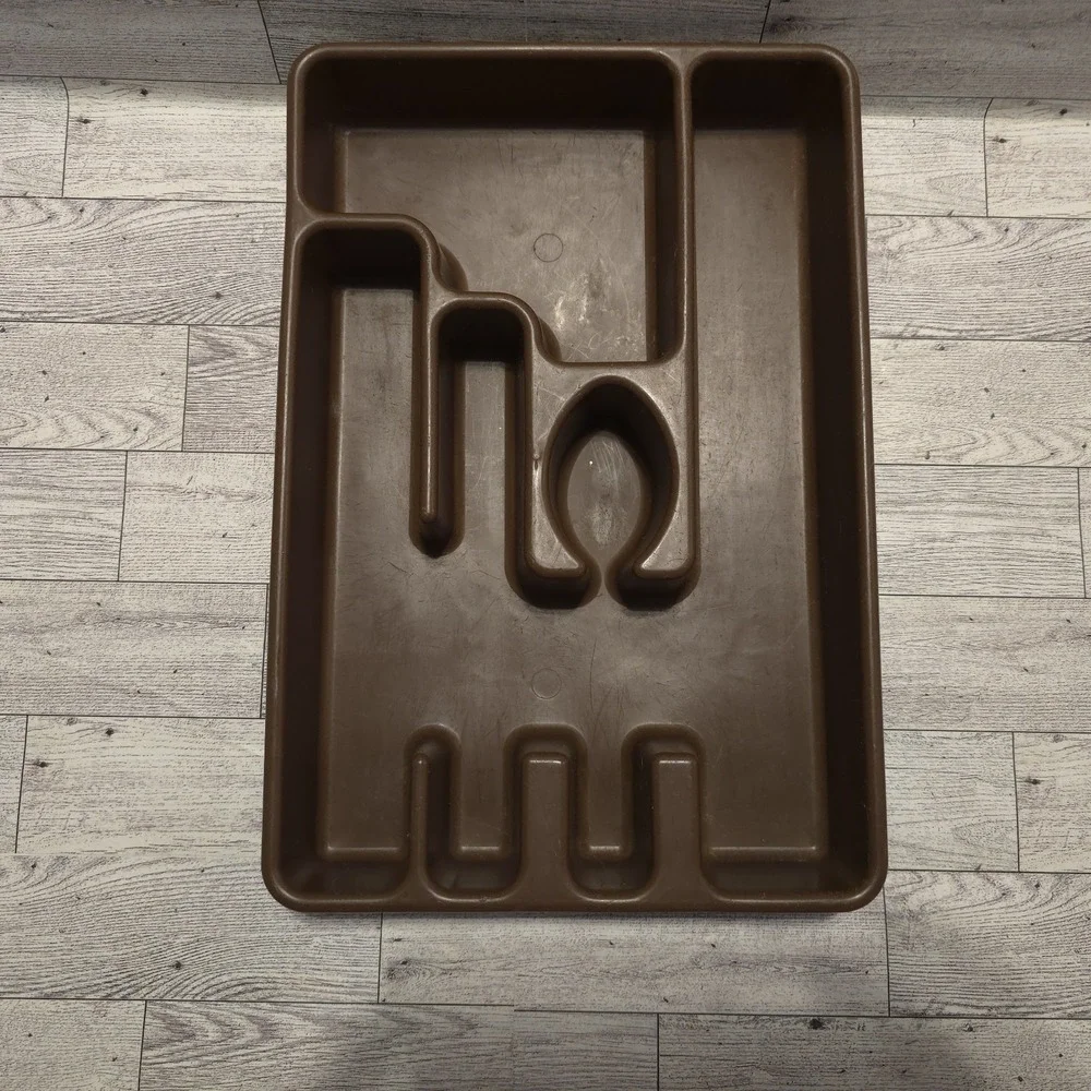 Vintage Rubbermaid Silverware Drawer Organizer Tray #2921 USA Brown Plastic